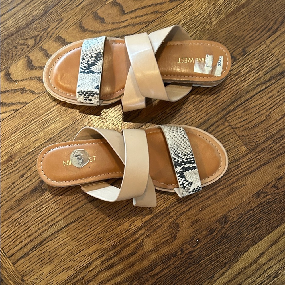 Nine West Beige and Snake Print Sandals - Picture 8 of 8